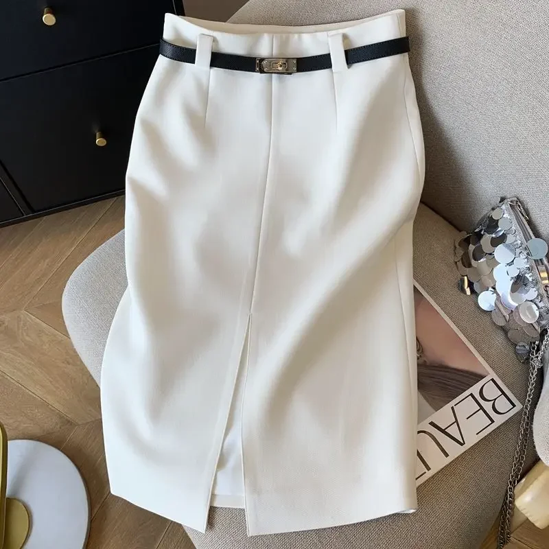 2026 New Solid Skirt Woman High Waist Skirt Spring/Summer Slim A-line Skirt Women