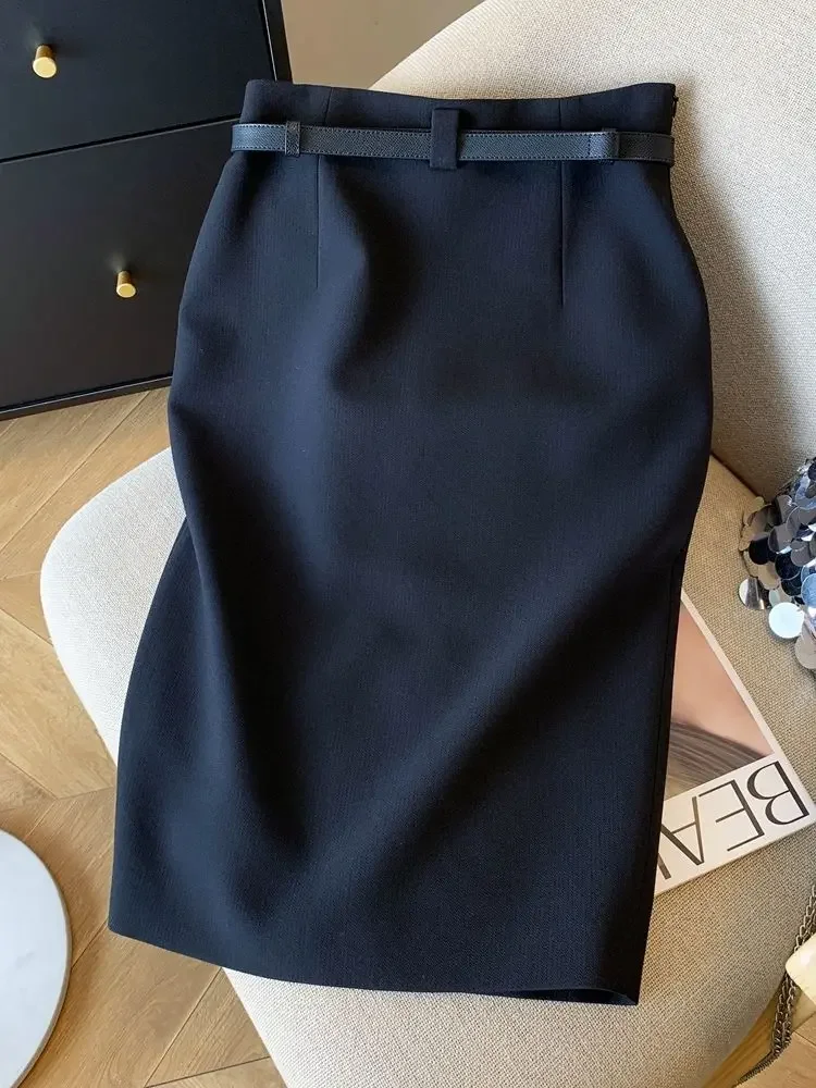 2026 New Solid Skirt Woman High Waist Skirt Spring/Summer Slim A-line Skirt Women