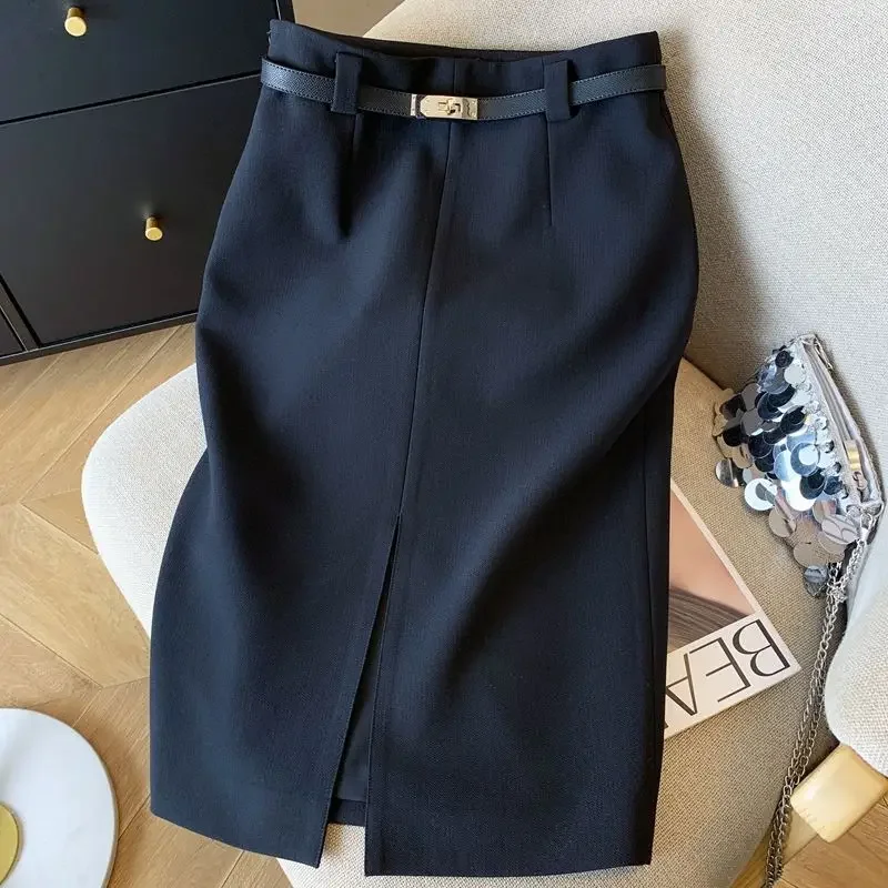 2026 New Solid Skirt Woman High Waist Skirt Spring/Summer Slim A-line Skirt Women