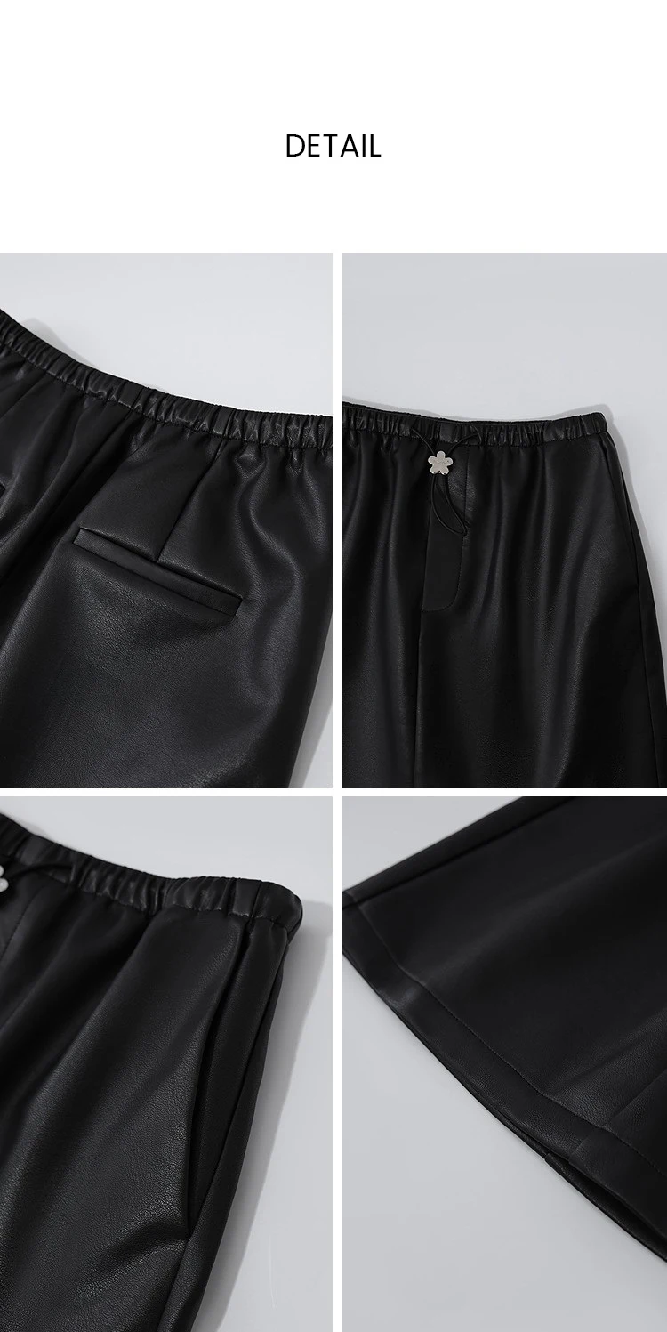 Amii Women's Faux Leather A-Line Mini Skirt Straight Fit Slimming Casual Commuter Minimalist Winter 2026 Mini Skirts 12624007