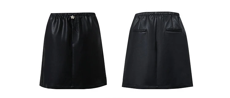 Amii Women's Faux Leather A-Line Mini Skirt Straight Fit Slimming Casual Commuter Minimalist Winter 2026 Mini Skirts 12624007