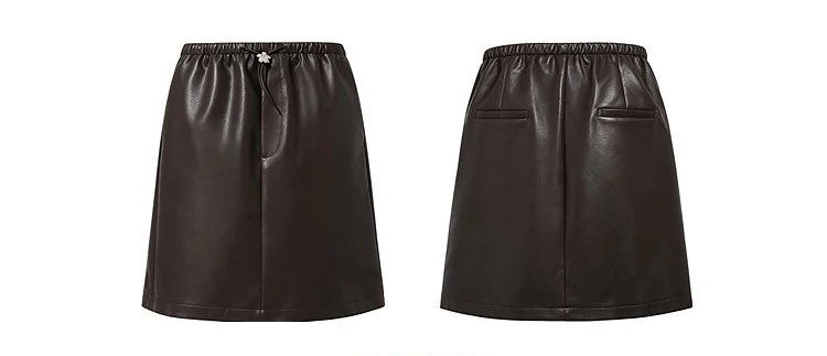 Amii Women's Faux Leather A-Line Mini Skirt Straight Fit Slimming Casual Commuter Minimalist Winter 2026 Mini Skirts 12624007