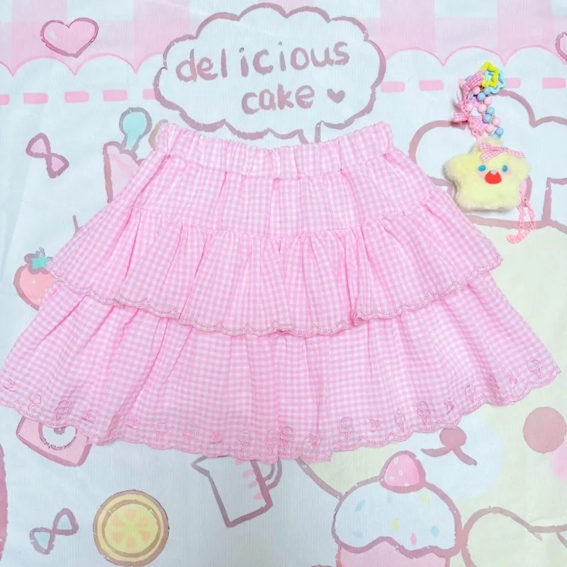 Mini Skirts Women Japanese Jupe Fashion Summer Sweet Saia 2025 Faldas Mujer De Moda A-line Plaid Casual Cute Y2k Skirt 63e729