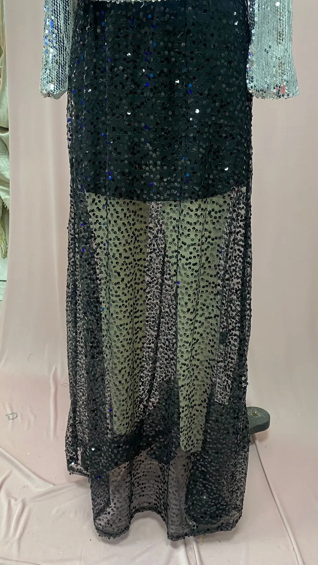 Skirts women 2026 casual spring autumn sequined floor-length skirt Europe America solid color long skirts women's clothing
