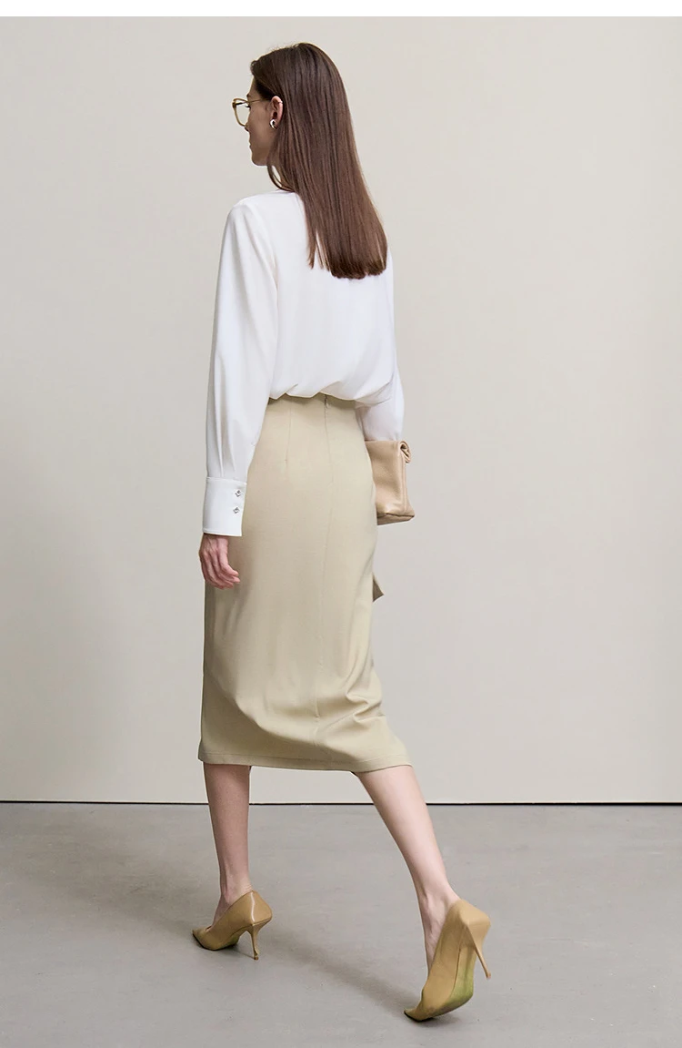 Amii Women's Skirt 2026 Autumn New H-Line Elegant Anti-wrinkle Split Skirt Solid Mid-length Versatile Woman Clothes 12621005