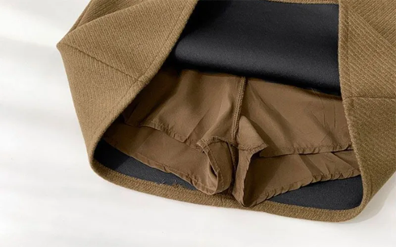 Woolen Short Skirts for Women 2025 Autumn Winter New Solid Color All-Match Slimming Mini Skirts Korean Basic Office Lady Skirt