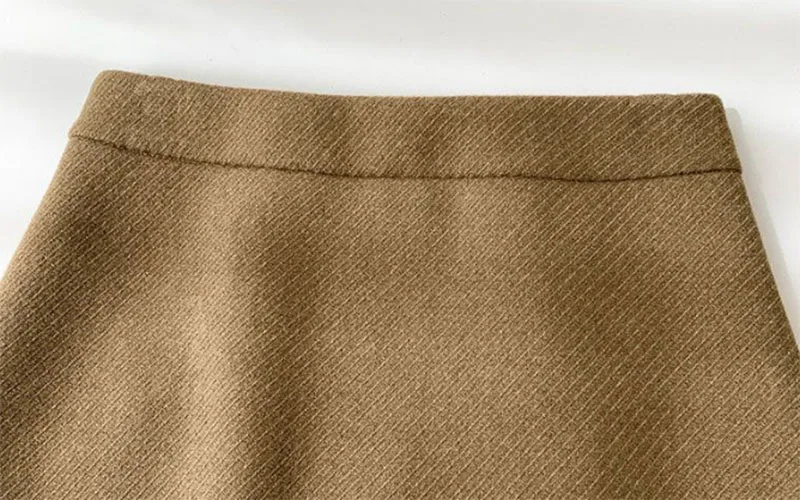 Woolen Short Skirts for Women 2025 Autumn Winter New Solid Color All-Match Slimming Mini Skirts Korean Basic Office Lady Skirt