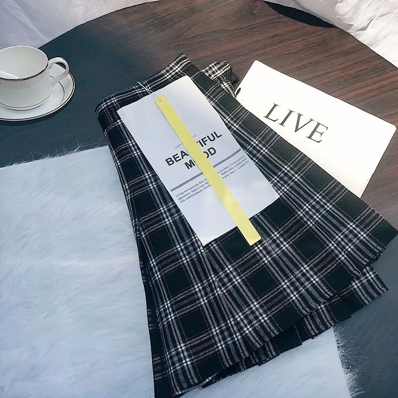 Vintage Skirts for Women 2025 Faldas Mujer De Moda Fashion Sweet Japanese Saia High Waist A-line Jupe Plaid Pleated Mini Skirt