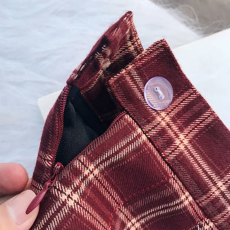 Vintage Skirts for Women 2025 Faldas Mujer De Moda Fashion Sweet Japanese Saia High Waist A-line Jupe Plaid Pleated Mini Skirt
