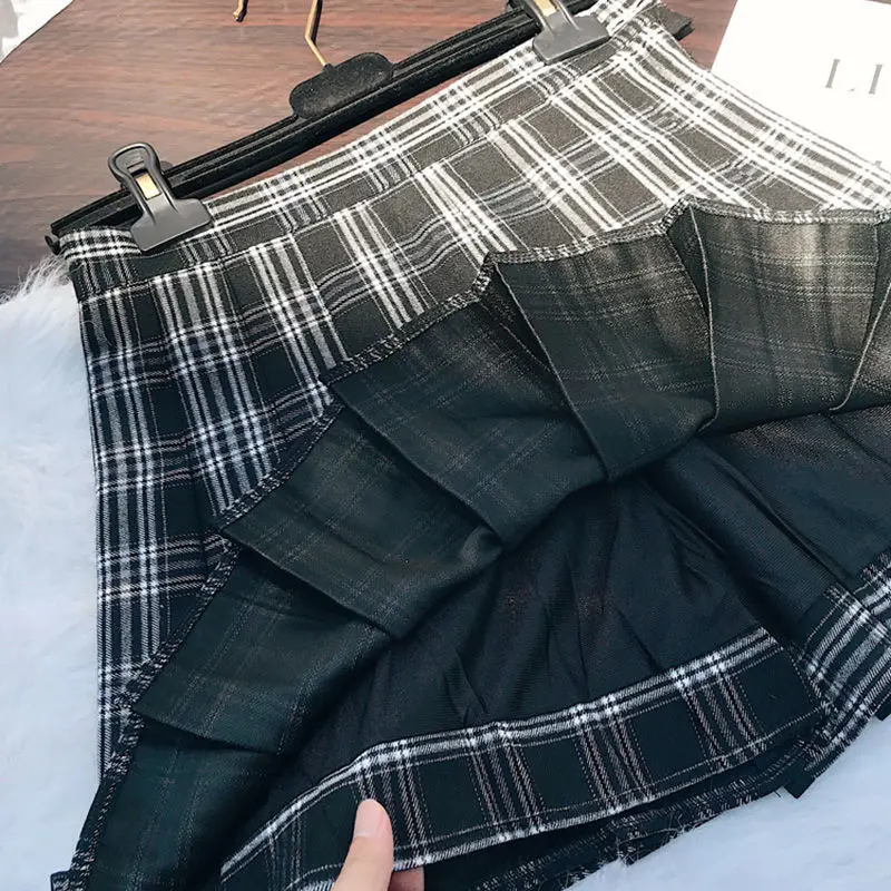 Vintage Skirts for Women 2025 Faldas Mujer De Moda Fashion Sweet Japanese Saia High Waist A-line Jupe Plaid Pleated Mini Skirt