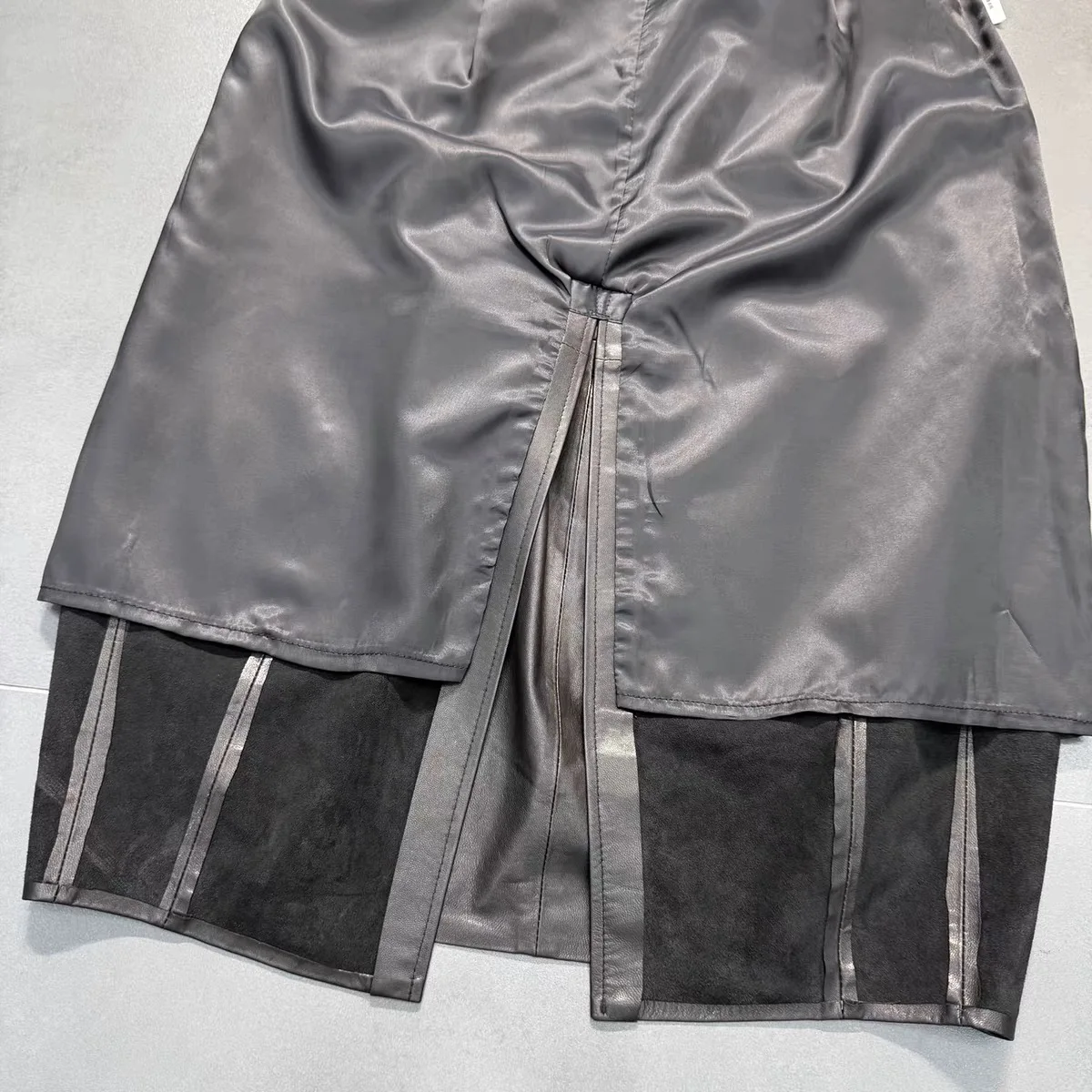 Autumn High End Women Genuine Leather Sheepskin Long Bud Skirt Wrapped Jupe Mujer Mid Length Korean Style