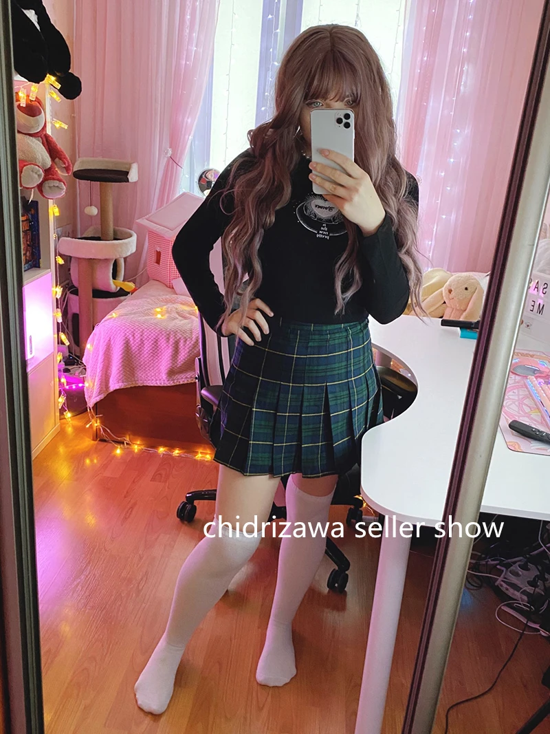 Y2K Harajuku Tartan Women Skirt Sexy Plaid Pleated Skirts Fashion Mini Tennis Skorts Side Button Faldas High Waist Jupe Female