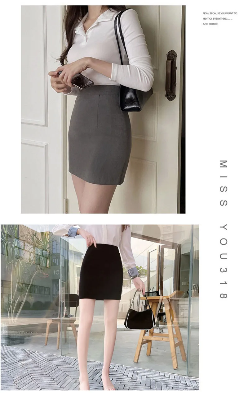 Women High Waist Bodycon Mini Skirts for Women Black Gray Pencil Skirt Office Ladies Business Wear Sexy Female Nightclub Clothes