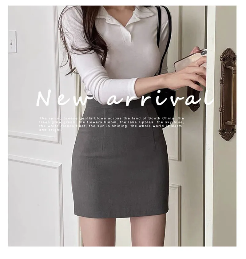 Women High Waist Bodycon Mini Skirts for Women Black Gray Pencil Skirt Office Ladies Business Wear Sexy Female Nightclub Clothes