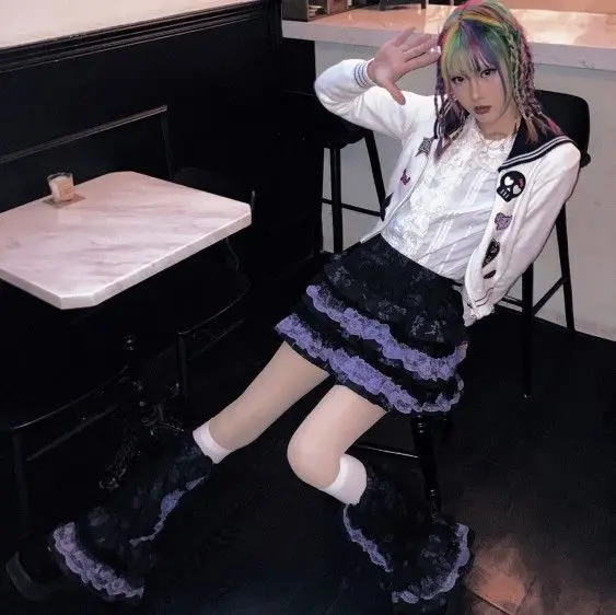 New Skirt Subculture Y2k Japanese Miniskirt Black Punk Harajuku Retro Mini Dress Party Skinny Lace Layered Puff A-line Skirts
