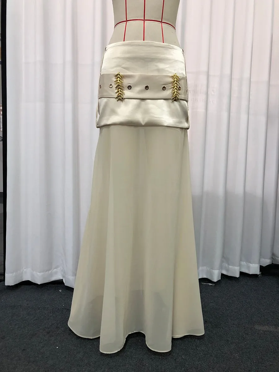 TWOTWINSTYLE Elegant Spliced Sequined Long Skirts for Women High Waist Patchwork Belt Temperament Skirt Female Fashion Clothing