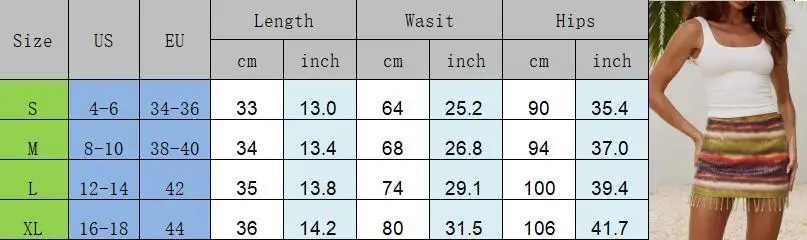 hirigin Women's Y2K Sequined Mini Skirts Fashion Low Waist Rainbow Color Tassel Hem Slim Fit Skirts Short Night Club Dress