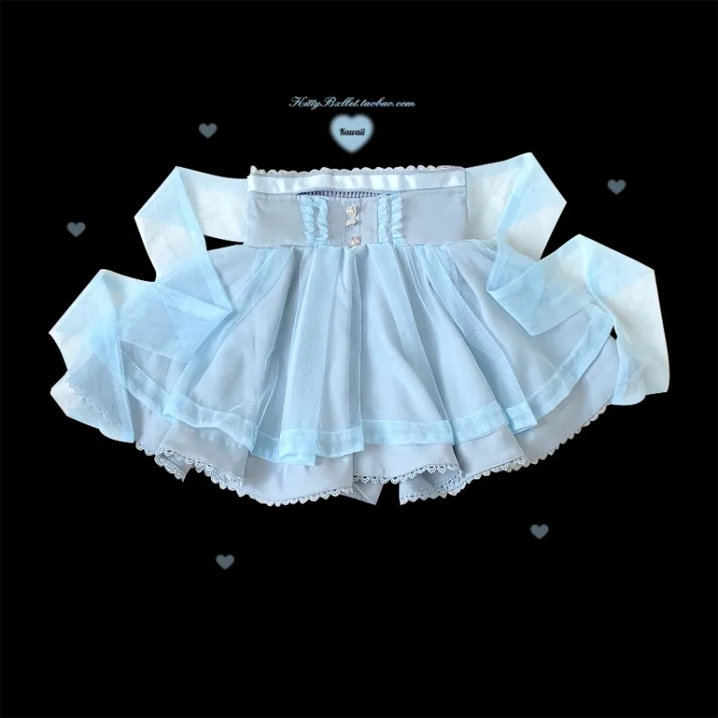 2026 Autumn And Winter New Japanese Short Skirt Lolita Mine Series Diamond Buckle 360 Degree Large Hemline Gauze Skirts Female