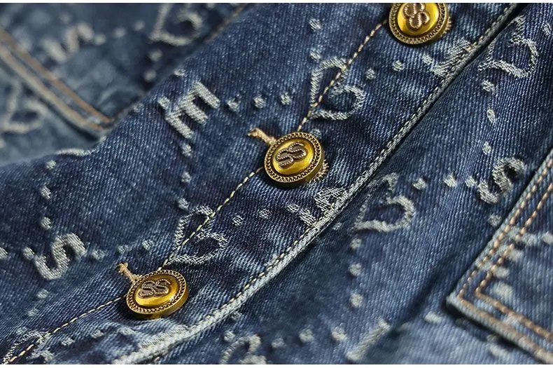 Spring Love Jacquard Denim Skirt Women Autumn 2025 New Casual Slim Split Buttock Skirt With pockets Female Long Denim Skirts