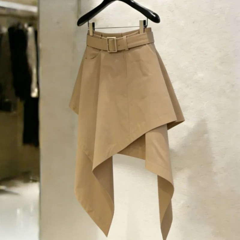 Mesh Splicing Skirt Women's Dress High-Quality Slim Versatile Irregular A-Line Skirt