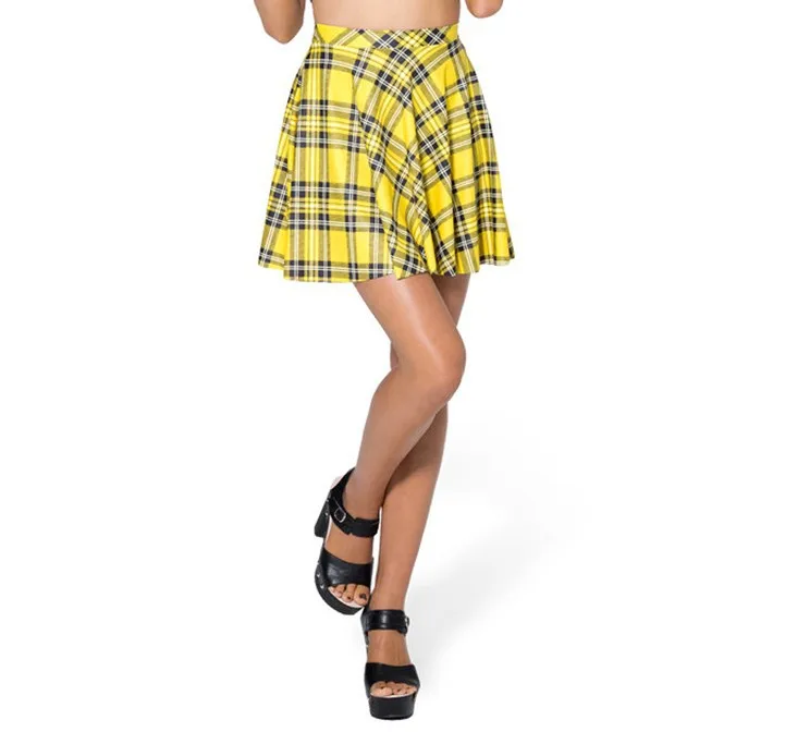 Women Red Plaid Skirt Mini Pleated Short Kilt Stylized Checkered Yellow MiniSkirt XL Schoolgirl Toplook Clothings 2025