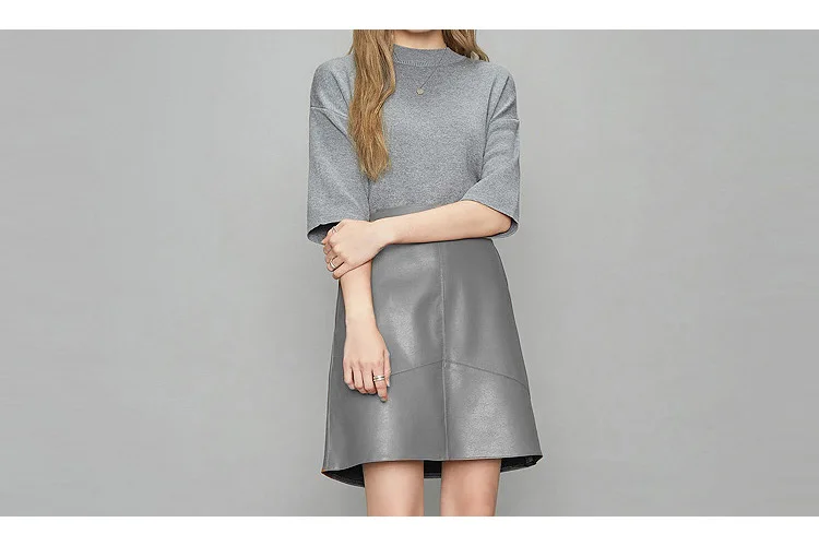 Woman Skirts Elegant 2025 New Fashion Korean Style Genuine Real Leather Skirts High Waist Mini Skirt Womens