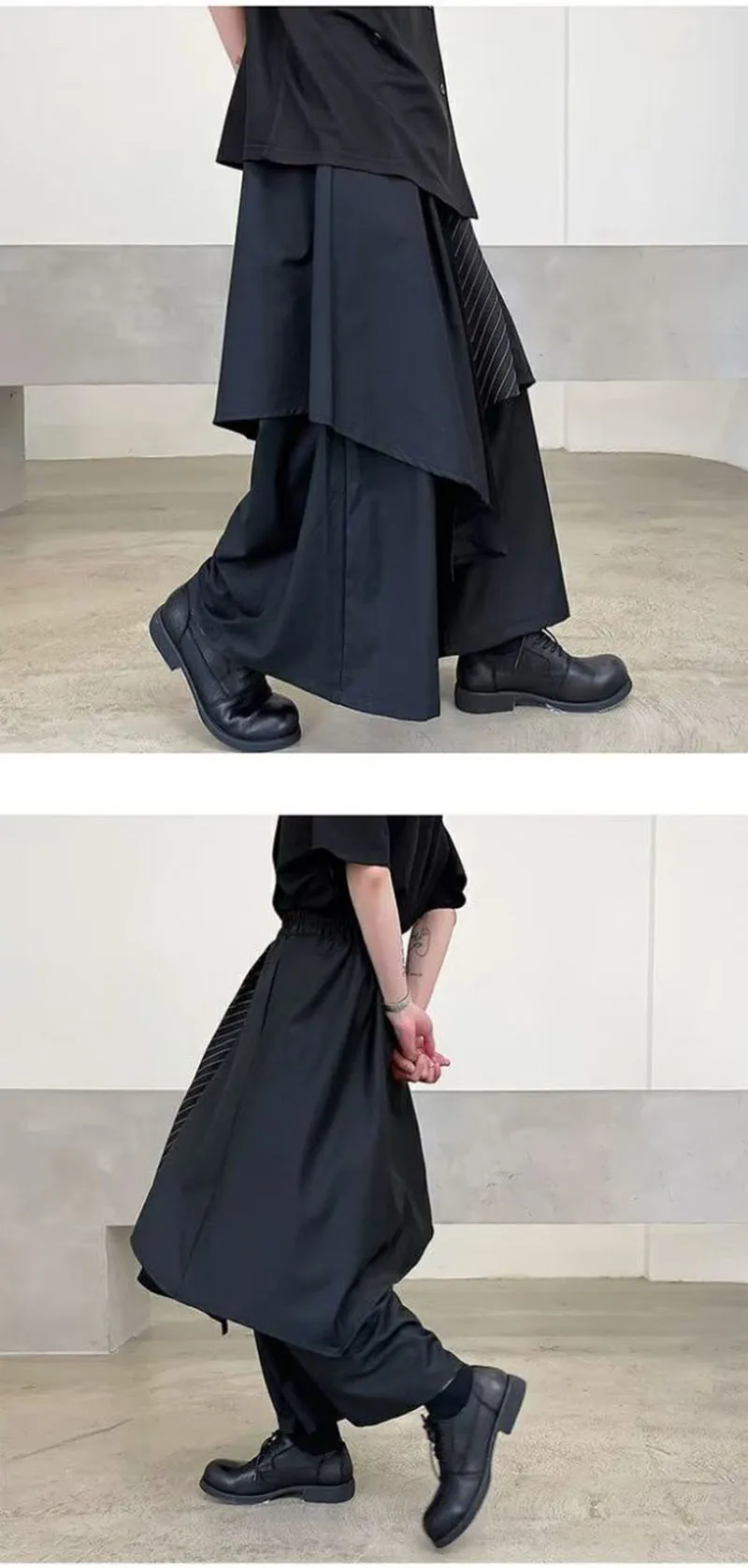 Women Skirts Pants Japaness Gothic Irregular Pants Women High Waist Black Long Pants Skirts Female Pleated Skirts Women Clothing