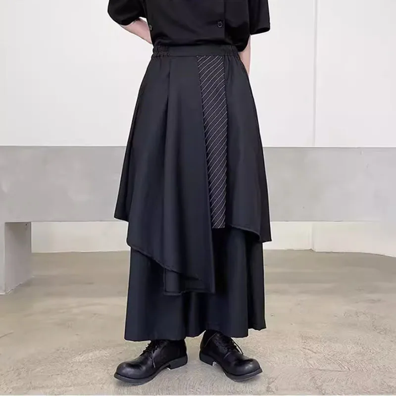 Women Skirts Pants Japaness Gothic Irregular Pants Women High Waist Black Long Pants Skirts Female Pleated Skirts Women Clothing