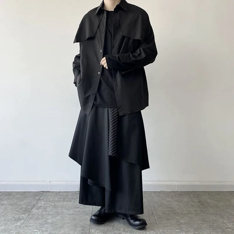 Women Skirts Pants Japaness Gothic Irregular Pants Women High Waist Black Long Pants Skirts Female Pleated Skirts Women Clothing