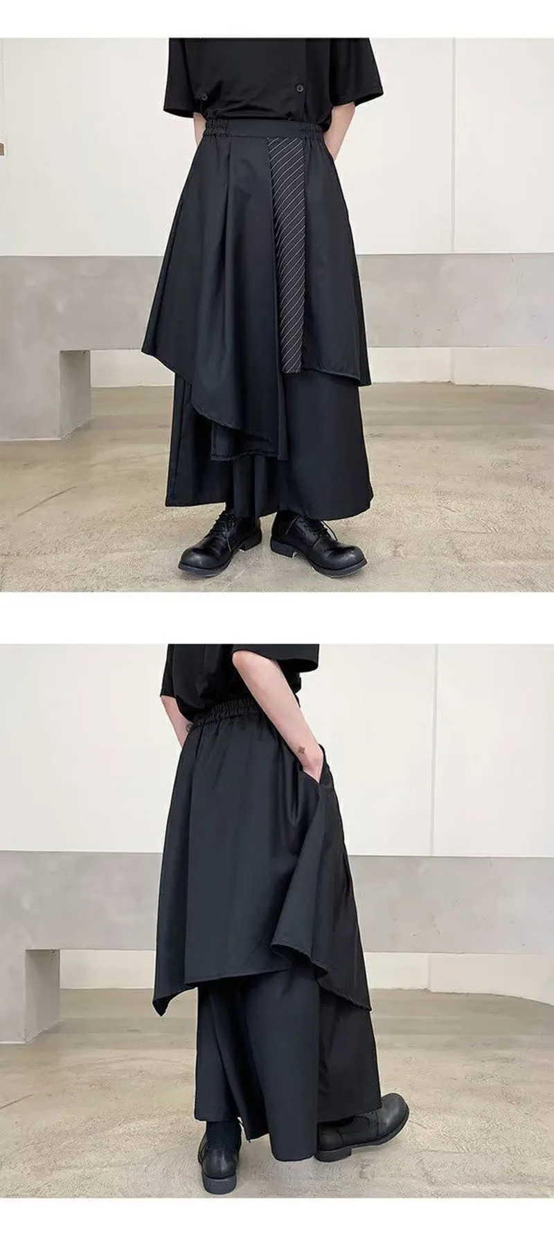 Women Skirts Pants Japaness Gothic Irregular Pants Women High Waist Black Long Pants Skirts Female Pleated Skirts Women Clothing