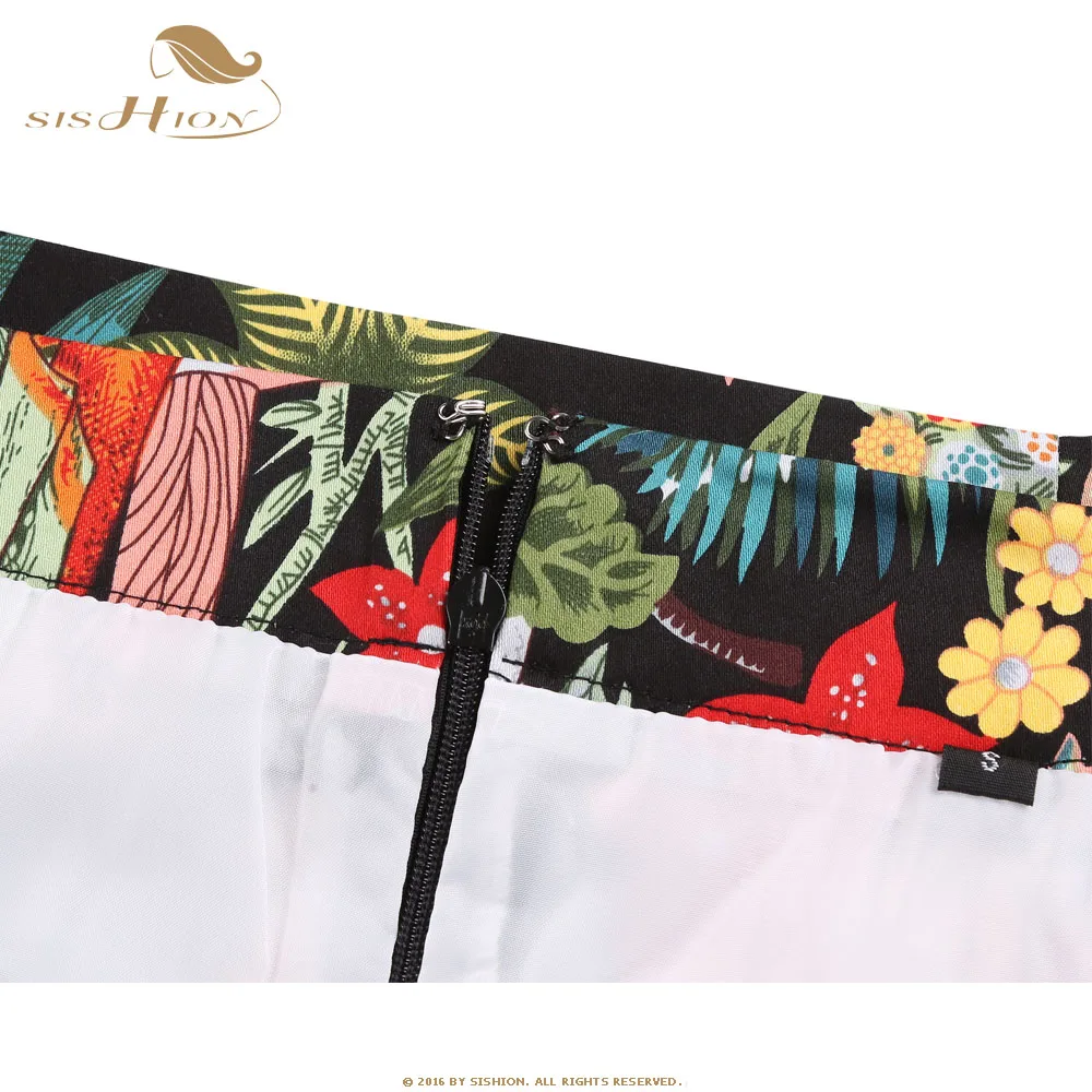 SISHION Dropshipping Floral Toucan Print Mini Skirt SS0008 Cotton Vintage Slim Retro Sexy Skirts Womens Ladies Women Skirt Y2K