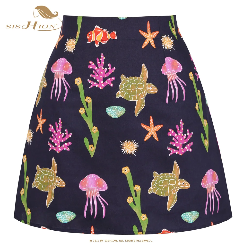 SISHION Dropshipping Floral Toucan Print Mini Skirt SS0008 Cotton Vintage Slim Retro Sexy Skirts Womens Ladies Women Skirt Y2K