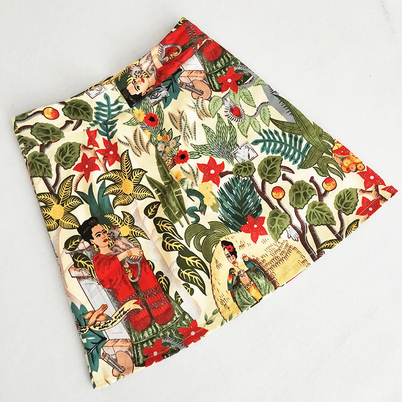 SISHION Dropshipping Floral Toucan Print Mini Skirt SS0008 Cotton Vintage Slim Retro Sexy Skirts Womens Ladies Women Skirt Y2K
