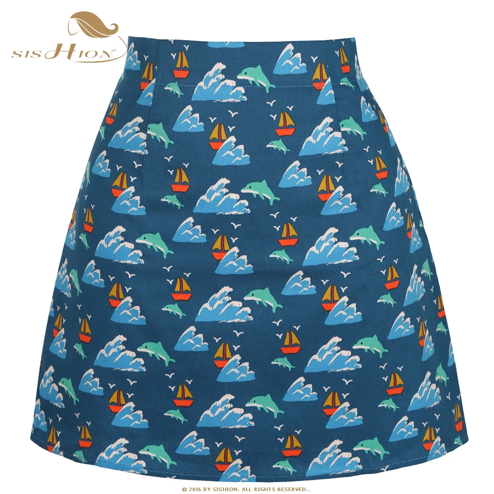 SISHION Dropshipping Floral Toucan Print Mini Skirt SS0008 Cotton Vintage Slim Retro Sexy Skirts Womens Ladies Women Skirt Y2K