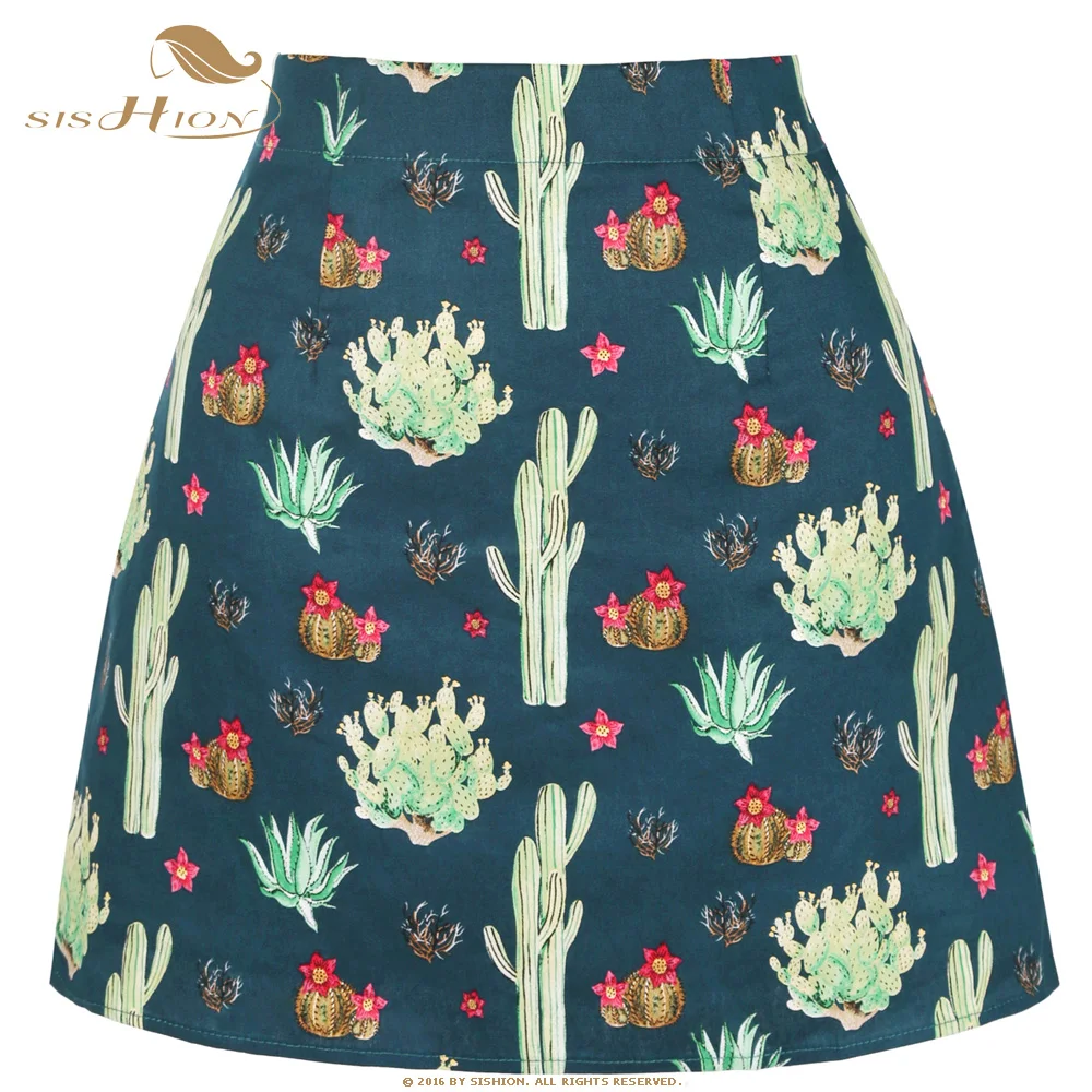 SISHION Dropshipping Floral Toucan Print Mini Skirt SS0008 Cotton Vintage Slim Retro Sexy Skirts Womens Ladies Women Skirt Y2K