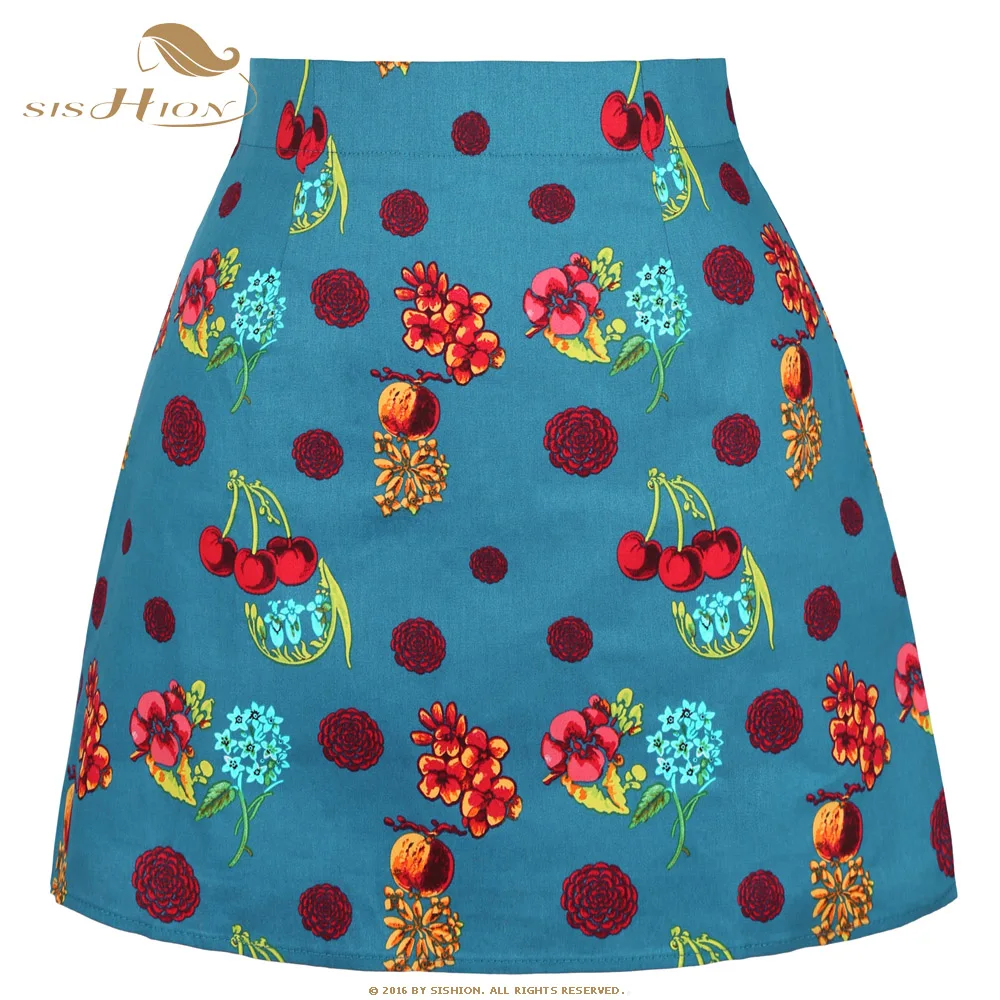 SISHION Dropshipping Floral Toucan Print Mini Skirt SS0008 Cotton Vintage Slim Retro Sexy Skirts Womens Ladies Women Skirt Y2K