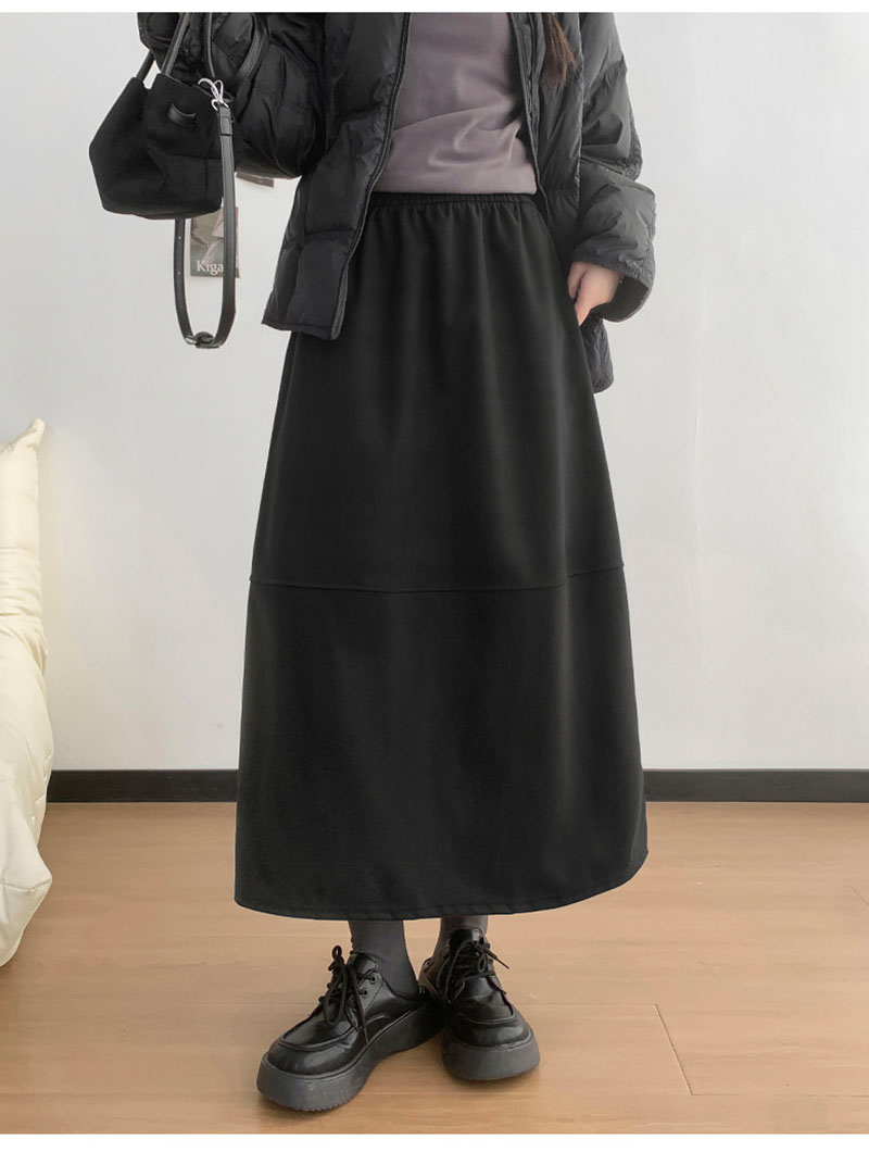 2025 New Woolen Bud Skirts for Women Autumn Winter Design Spliced A-Line Long Skirt Woman High Waist Slimmng Versatile Skirts