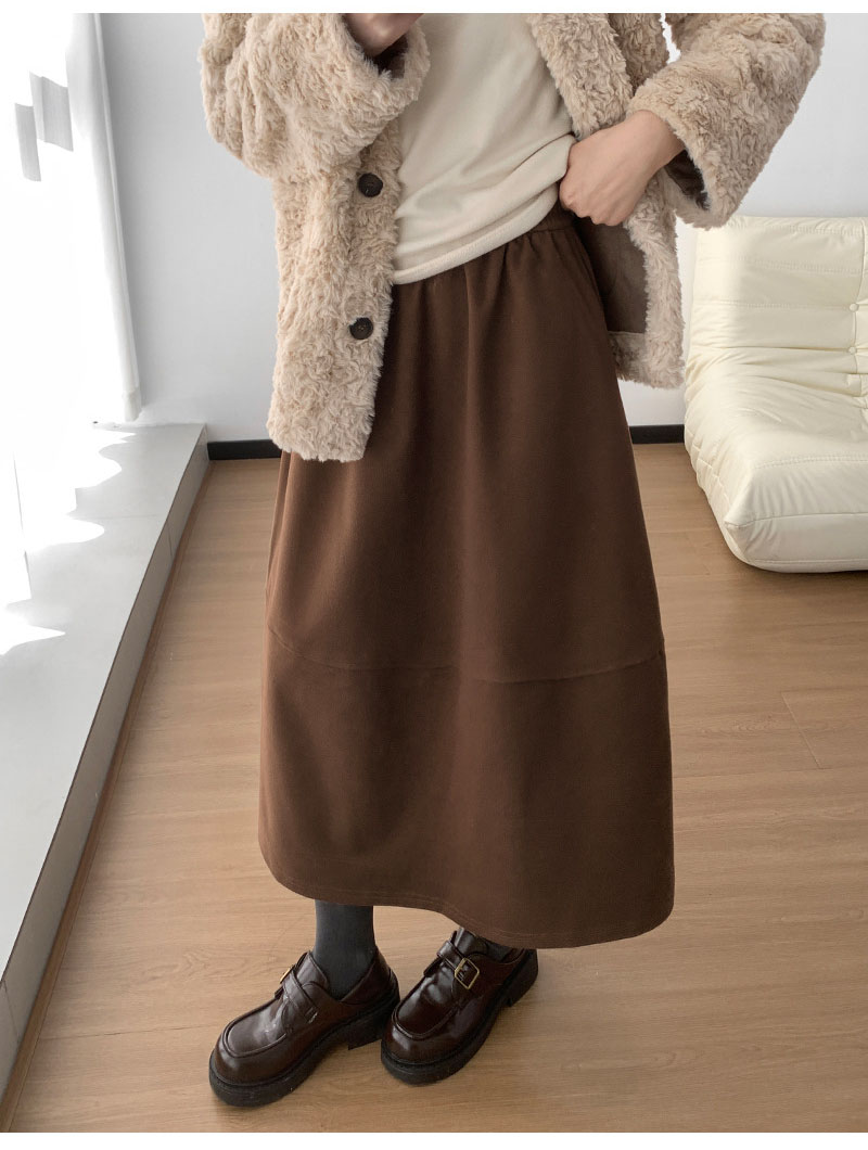 2025 New Woolen Bud Skirts for Women Autumn Winter Design Spliced A-Line Long Skirt Woman High Waist Slimmng Versatile Skirts