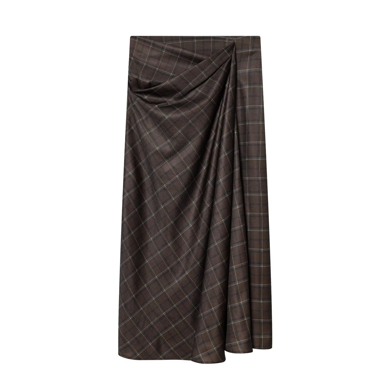 European and American style 2026 spring new women's clothing style simple and slim fit mid waist pleated plaid skirt