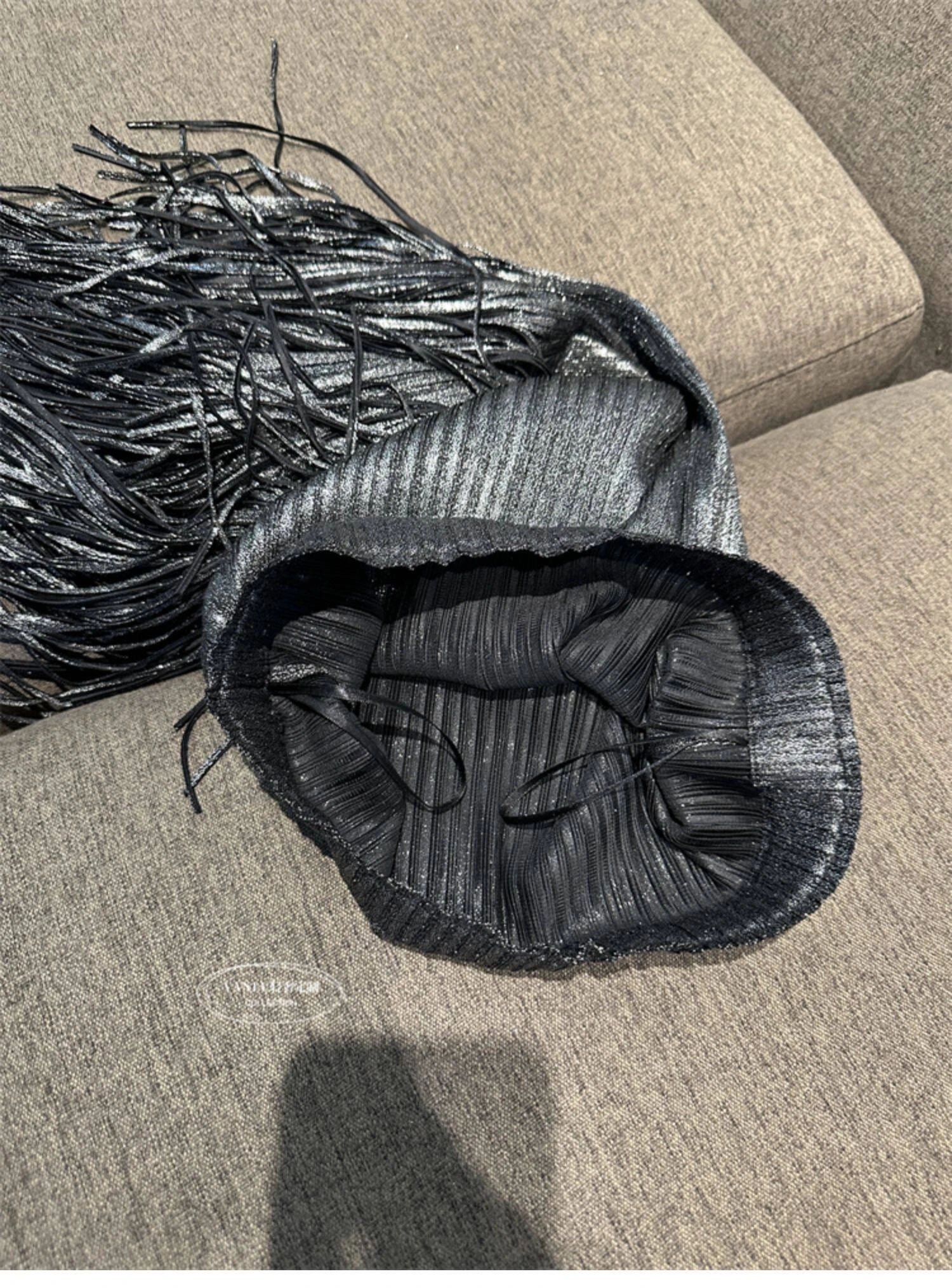 Miyake Pleated Summer New Women's Skirt Gold And Silver Shiny Silk Pleated Tassel High Waist Mid Length Skirt