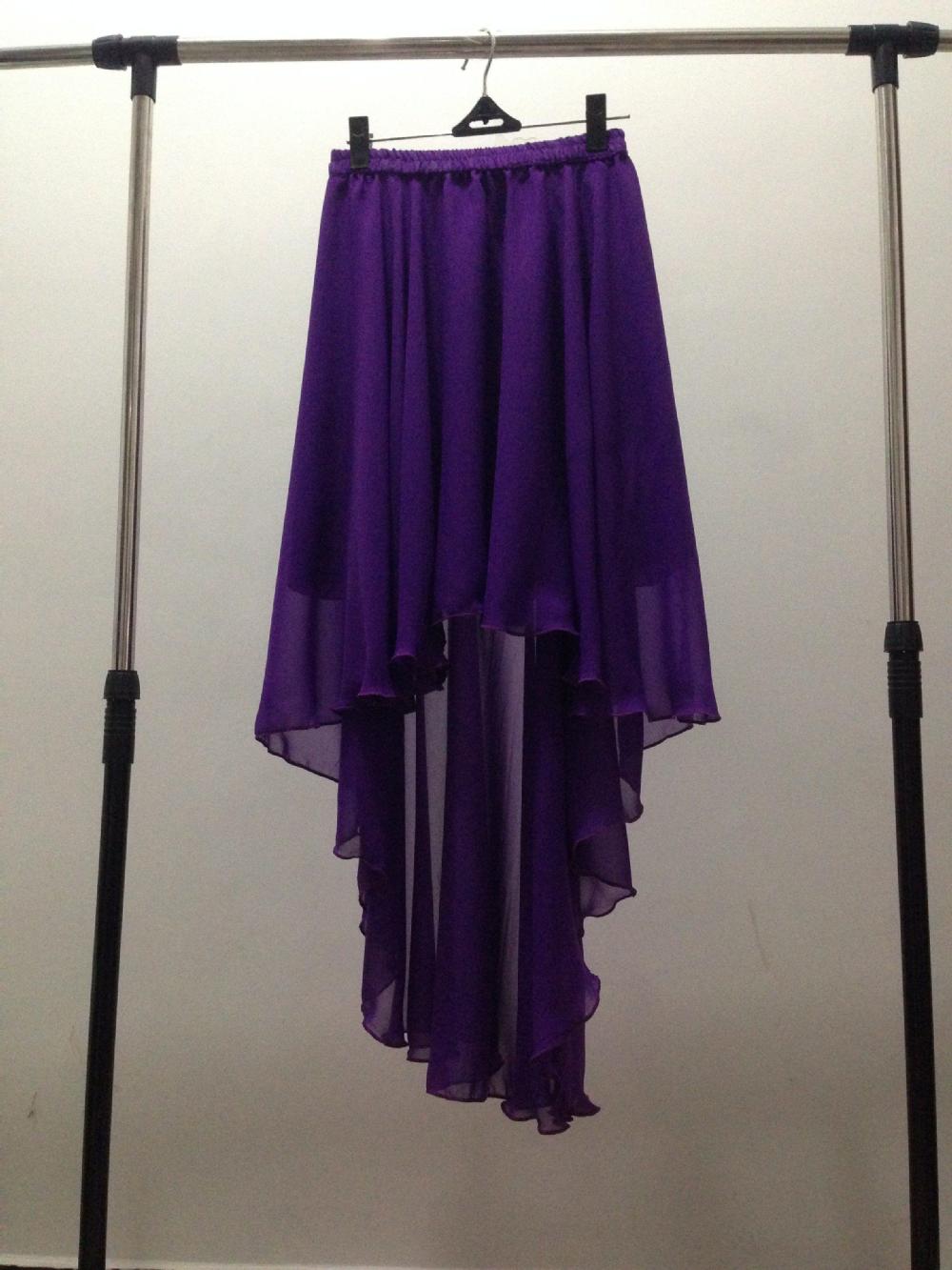 Summer 2026 Women's Fashion Rainbow Color Irregular Chiffon Skirts Candy Color Ruffles Sexy Skirts for Women