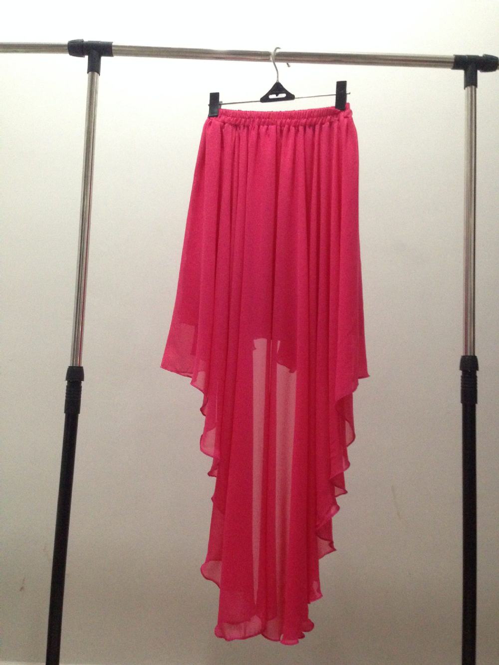 Summer 2026 Women's Fashion Rainbow Color Irregular Chiffon Skirts Candy Color Ruffles Sexy Skirts for Women