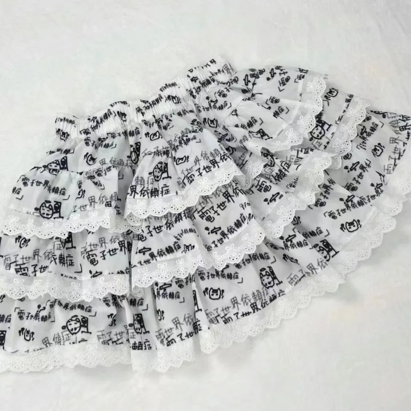 Women Japanese Subculture Harajuku Lace Punk Mini Skirt Women Gothic Sweet Hot Girl Vintage Tiered Cake Skirt New Y2K Fashion