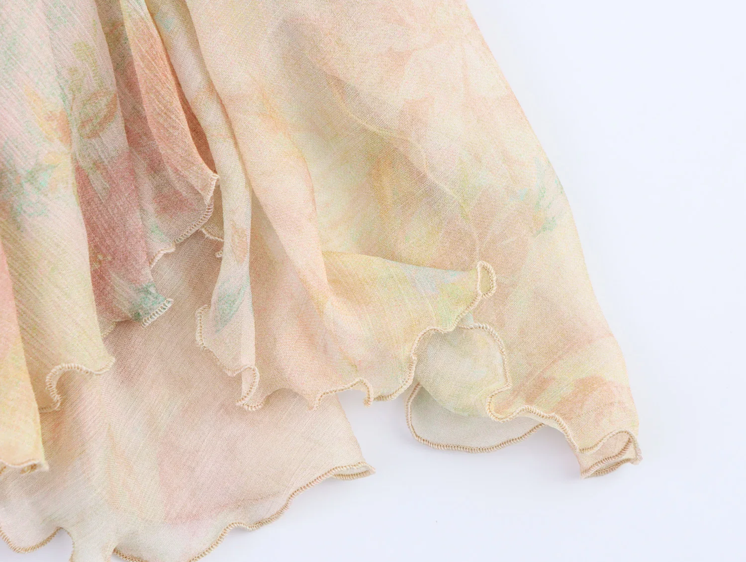 Women Summer Vintage Floral Printed Women Skirt Elegant Ruffle Hem Loose Irregular High Waist Midi Skirt Women Clothes 3694011
