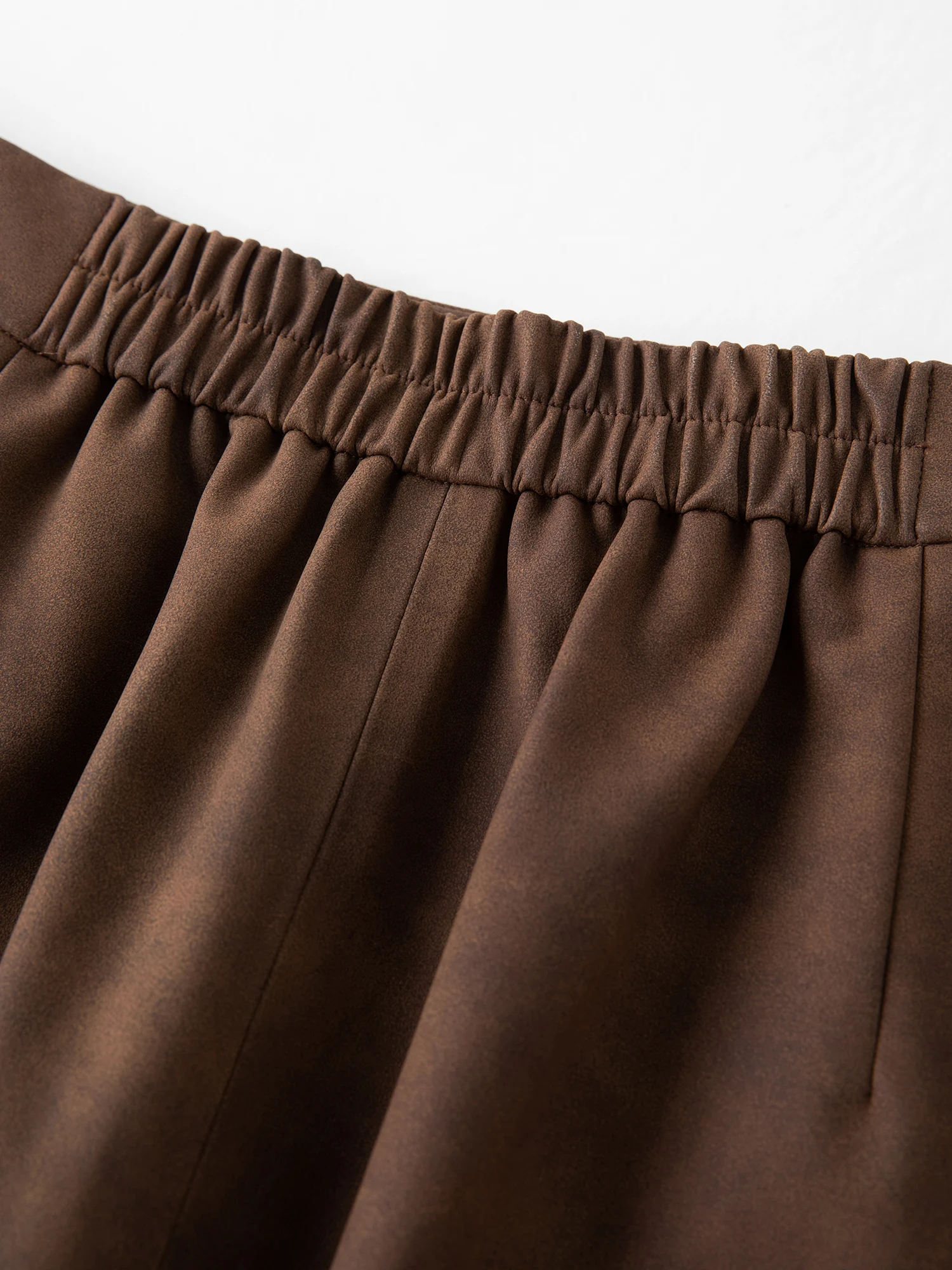 DUSHU High Elastic Waist Pleated Skirts Women 2025 Winter New Slim Skirt Commuting Mid-calf Length Solid Korean Style Vintage