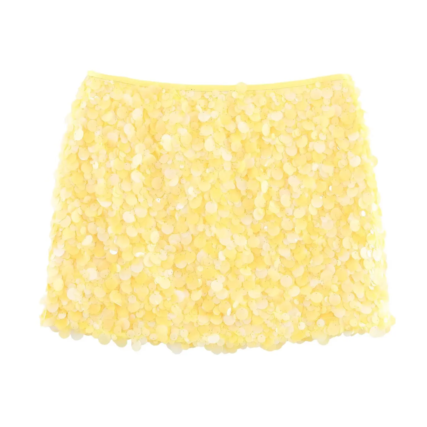 HH Women Summer Fashion Party Style Sequin Mini Slim Skirt Female Sexy Elegant Banquet Zipper High Waist Short A-Line Skirt
