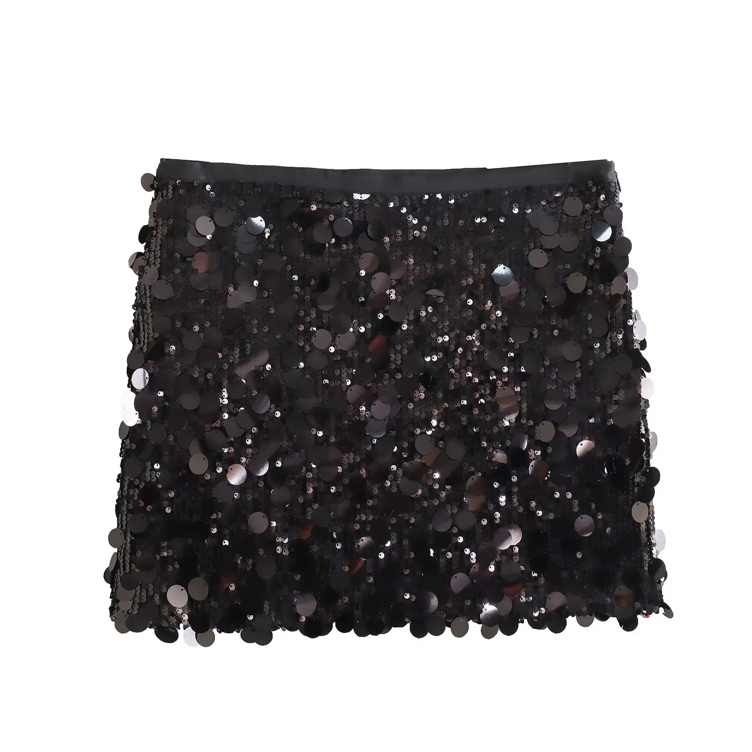 HH Women Summer Fashion Party Style Sequin Mini Slim Skirt Female Sexy Elegant Banquet Zipper High Waist Short A-Line Skirt