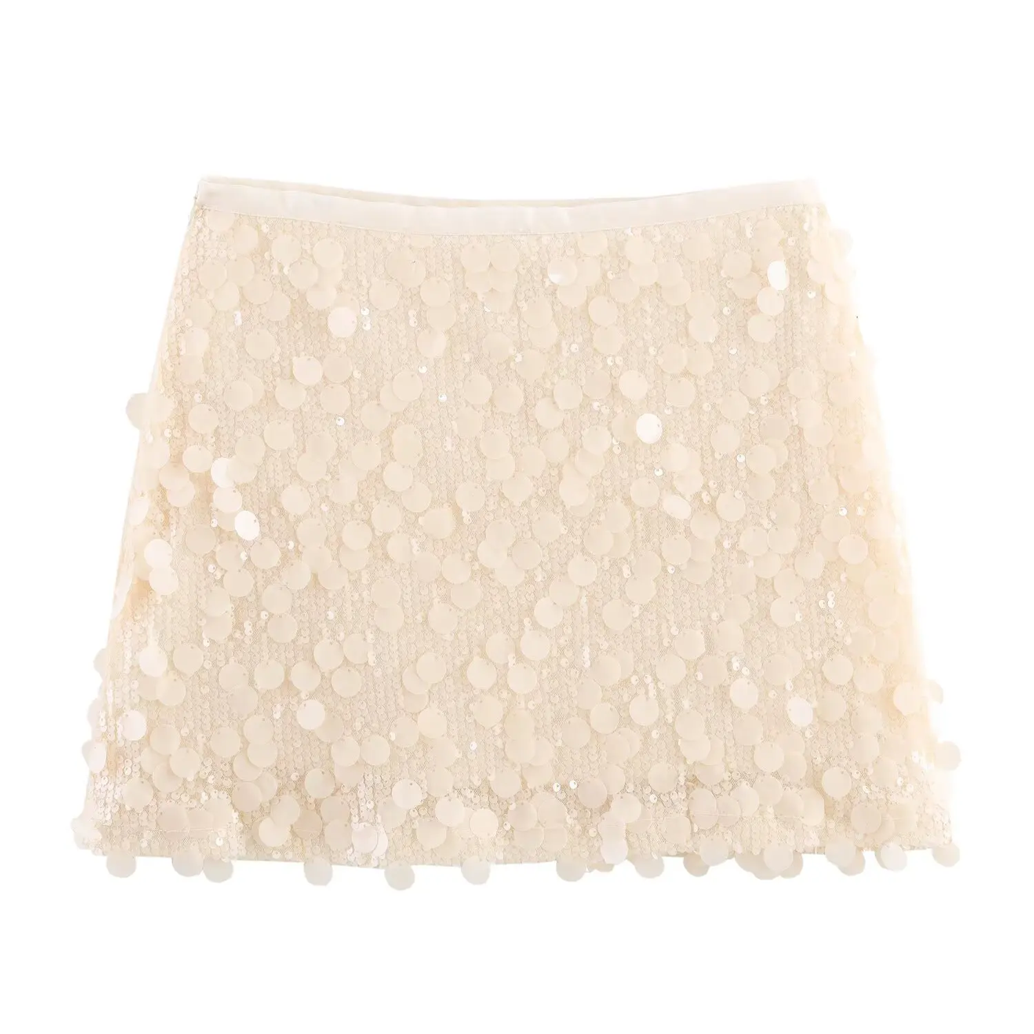 HH Women Summer Fashion Party Style Sequin Mini Slim Skirt Female Sexy Elegant Banquet Zipper High Waist Short A-Line Skirt