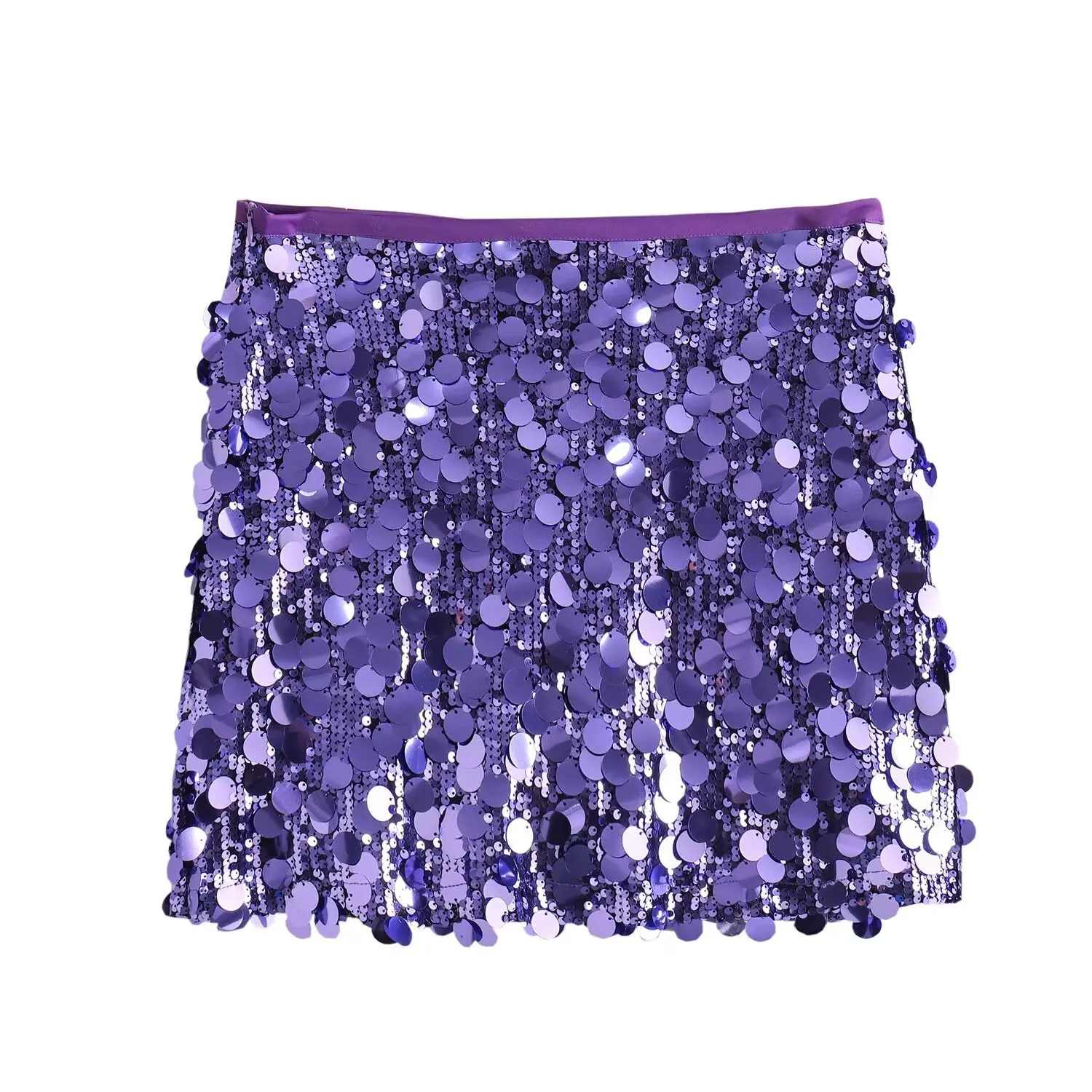HH Women Summer Fashion Party Style Sequin Mini Slim Skirt Female Sexy Elegant Banquet Zipper High Waist Short A-Line Skirt