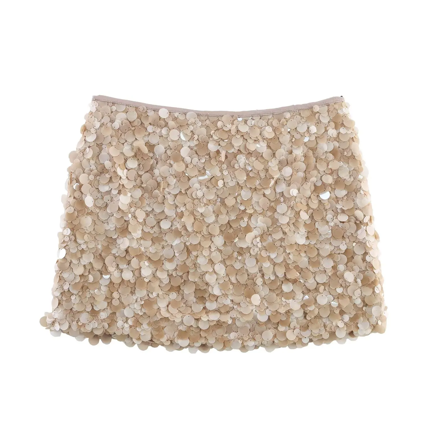 HH Women Summer Fashion Party Style Sequin Mini Slim Skirt Female Sexy Elegant Banquet Zipper High Waist Short A-Line Skirt